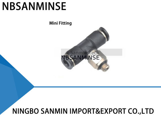 PB-C Compact یک لمس اتصالات مینی اتصالات پلاستیک مرد شاخه Tee نصب و راه اندازی پنوماتیک در اتصال Sanmin