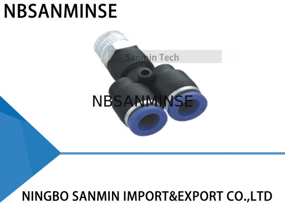 PWT اتصالات پلاستیکی پنوماتیک فشار لوله پلاستیکی پنبه Y اتصال سریع نصب Sanmin