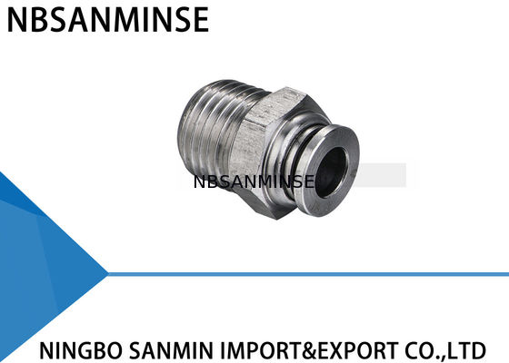 اتصالات هوا پنوماتیک فولاد ضد زنگ مواد غذایی درجه نصب فشار در مردان راست