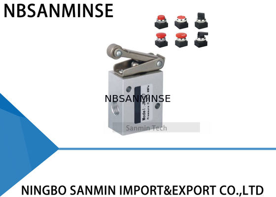 1/4 شیر مکانیکی پنوماتیک نوع توقف مکانیکی سوپاپ دریچه گاز دو موقعیت سه راه