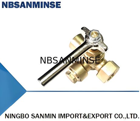 دریچه سه طرفه مس متنوع برای سیم لوله 1/2 اینچ و 2.5Mpa فشار اسمی