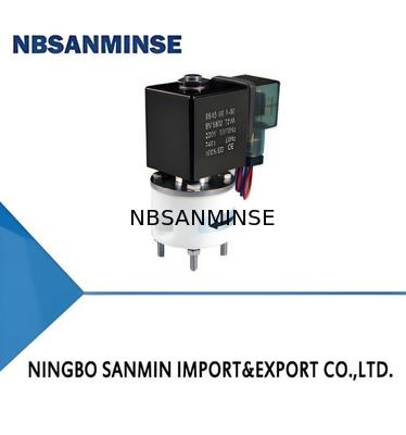 شیر برقی PTFE با حداکثر دمای محیط +60 درجه سانتیگراد، دمای سیال 5 تا 150 درجه سانتیگراد و اتصال M8×1 G1/8 M6 1/4UNF-28