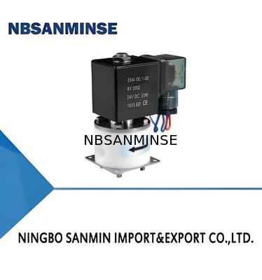 شیر برقی PTFE با حداکثر دمای محیط +60 درجه سانتیگراد، دمای سیال 5 تا 150 درجه سانتیگراد و اتصال M8×1 G1/8 M6 1/4UNF-28