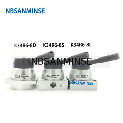 NBSANMINSE K34R6 G1 / 4 "سوپاپ سوئیچینگ سوپاپ سوپاپ دستی دریچه دستی مکانیکی پنوماتیک G 1/4 موضوع