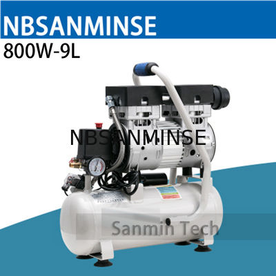 800W - 9L کوتاه کمپرسور هوا Oilless با فشار بالا طراحی بی صدا طراحی چوب کار خانه نرم افزار AC220V Sanmin با کیفیت بالا